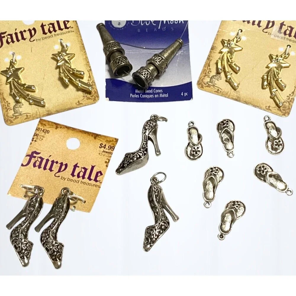 Charms Jewelry Craft Supplies Shooting Stars Shoes High Heels Flip Flops Metal